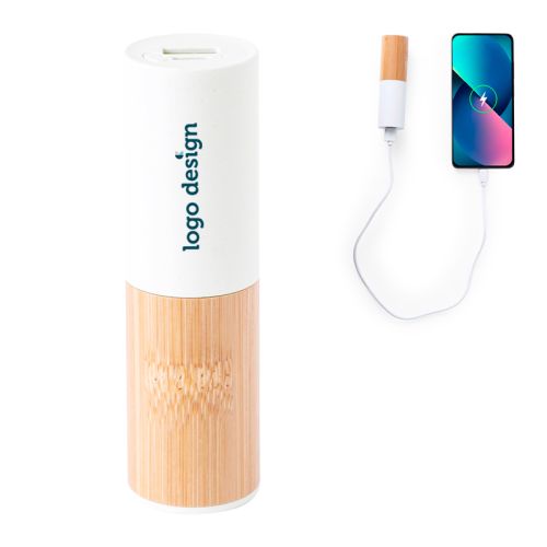 Powerbank bamboe en tarwestro - Afbeelding 1